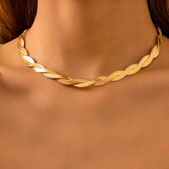 Jewelry New 18k Gold Twisted Snake Chain Necklace Poshmark